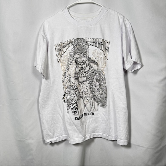 Gaby Cancún “Jaguar Warrior” Graphic Tee XL White Mexico Souvenir / Aztec Art - Picture 4 of 7